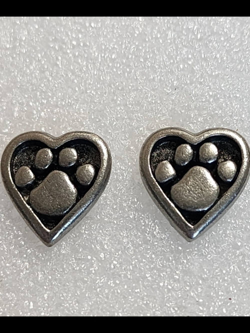 Clift Paw Print Heart Pins Set of 2 Silver Tone Pet Dog Cat Lover